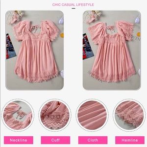 NEW! Pink top with lace trim